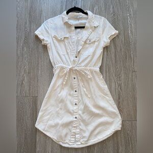 Women’s Button-Front Shirt Dress & Tie Waist